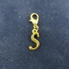 Pemby Studio Initial CURSIVE LETTER S Charm Zipper Pull Keychain