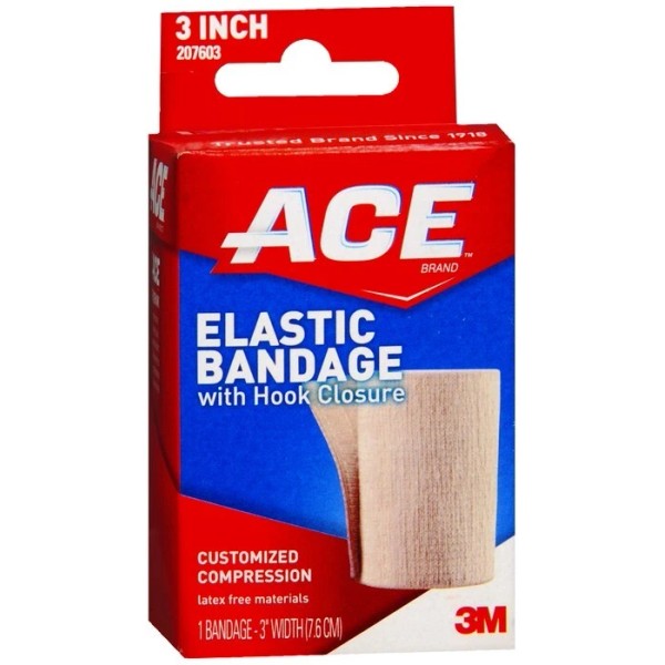ACE ELASTIC BANDAGE W/HOOK CLOSURE 3 INCH