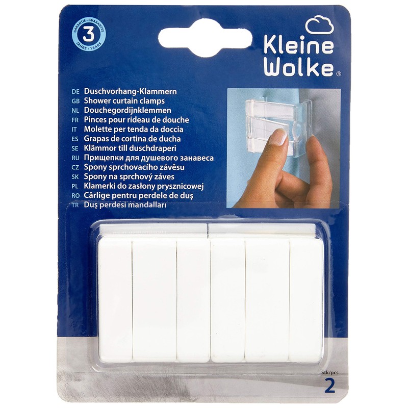 Kleine Wolke Curtains Clips 2 pcs in White, 15 x