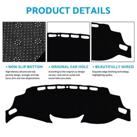 MAX COOL Non-Slip Dash Mat Suitable for Nissan Qashqai J11 2014-2022 SUV Dashboard Cover Black