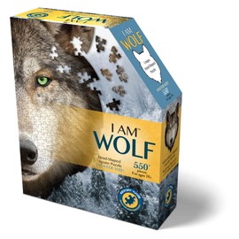 Madd Capp Puzzles - I AM Wolf - 550 Pieces - Animal Shaped Jigsaw Puzzle