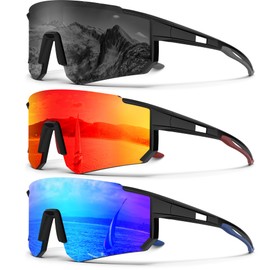 HENGOSEN Sports Sunglasses-Men Polarized Sun-glasses: Running Sunglasses Men Women Polarized UV Protection for Cycling