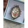 FANCY FOX BOUTIQUE Silver Pink Rose Victorian Clock New Pinky