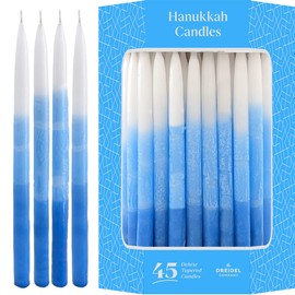 Dripless Deluxe Tapered Pastel, Blue and White Decorations, Hanukkah Menorah Candles for All 8 Nights of Chanukah (Single)