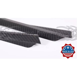 Trims Express fit:2006-2008 DODGE RAM MEGA CAB Window Sill Trim Carbon Fiber Black 4Pc