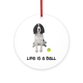 CafePress Springer Spaniel Life Round 4" MDF Holiday Ornament