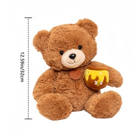 KKTONGXI Bär Plüschtier Stofftier Mit Honig Glas, Stofftier Schmusetier zum Kuscheln & Spielen, Plüschtier Teddybär Geschenk für Jungen Mädchen Babys
