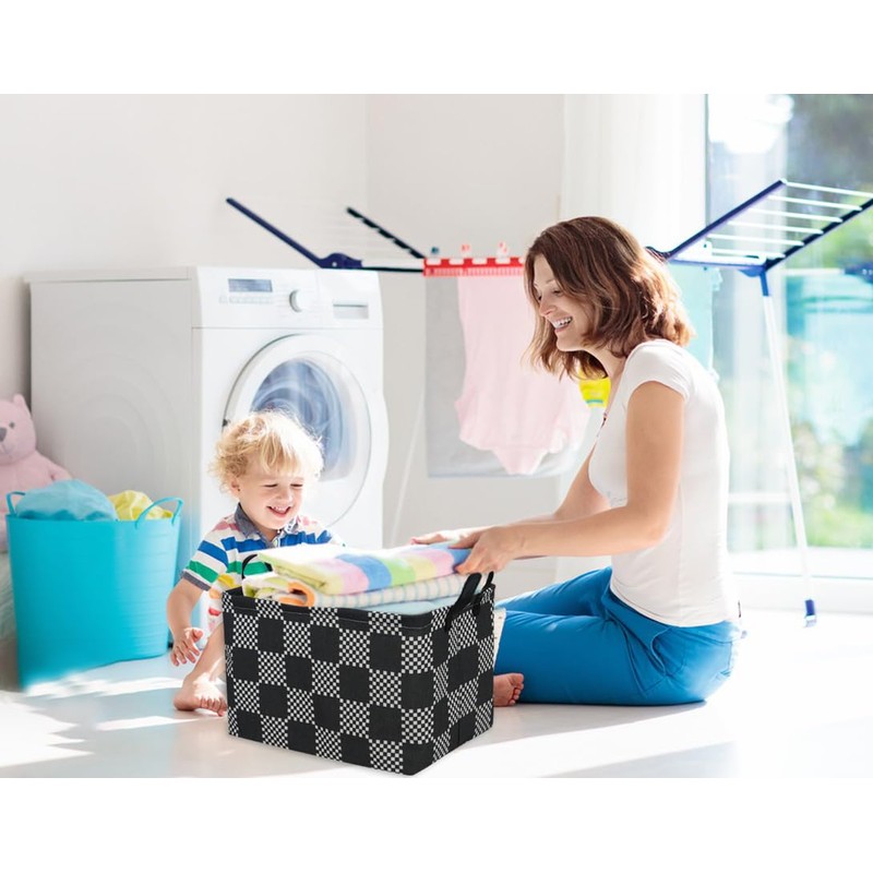 Essme Rectangular Boys Basket,Kids Storage Basket with Handles for Room