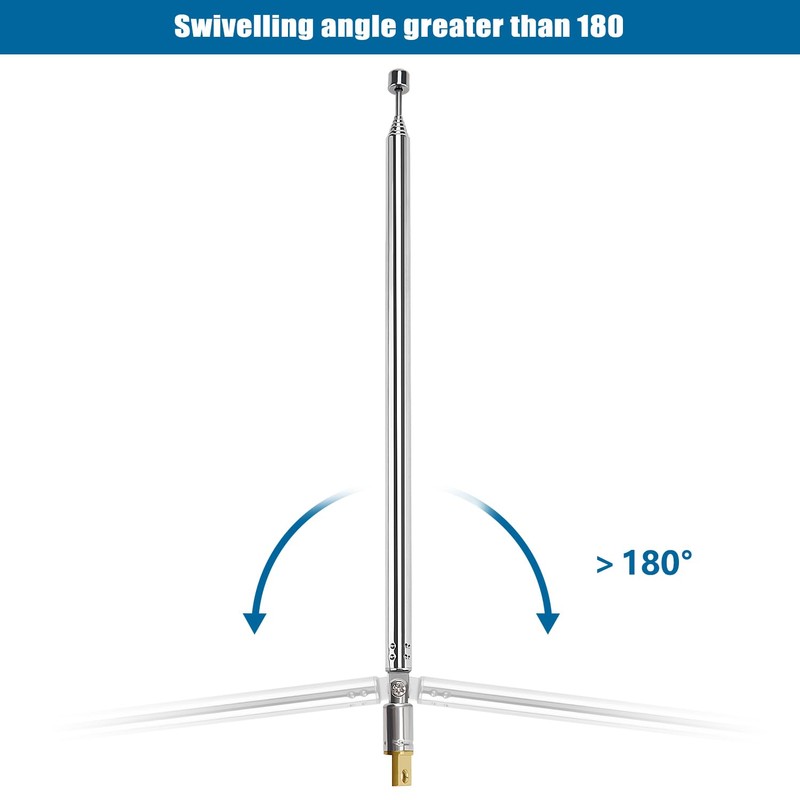 VooGenzek 2 PCS 100cm 7 Section Replacement Telescopic Aerial Antenna,