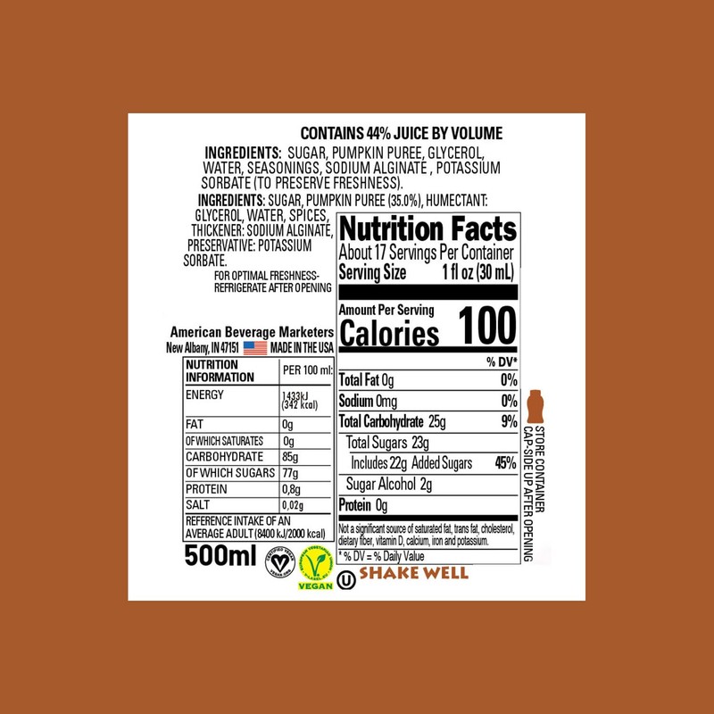 Pumpkin Reàl Infused Exotics, Pumpkin Spice Puree Infused Syrup, 16.9