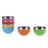 6Pcs set Color Stainless Steel Bowl Heat Insulation Salad Noodles