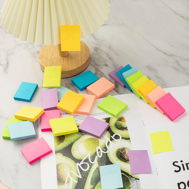 Sticky Notes 1.5x2 inch Bright Colors Self-Stick Pads 24 Pads/Pack