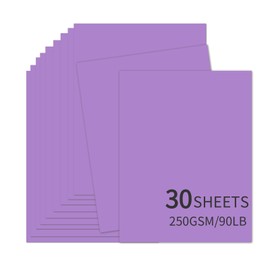 30 Sheets Purple Cardstock 8.5'' x 11'', 250gsm/90lb Heavyweight Cover Cardstock Paper, Thick and Smooth Card Stock Perfect for Invitations, Menus, Crafts, DIY Cards, Arts and Crafts (Purple)