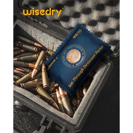 wisedry 100g [5 Packs] See-Through Desiccant Packs for Storage, Reusable Color Indicating Silica Gel Desiccant Packets, Moisture Absorbers for Gun Safe, 3D Filaments, Toolboxes, Safe, Electronics