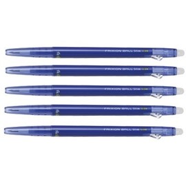 Pilot FriXion Ball Slim 038 Retractable Erasable Gel Ink Pen, Extra Fine Point, 0.38mm, Blue Ink, LFBS-18UF-L, Value Set of 5