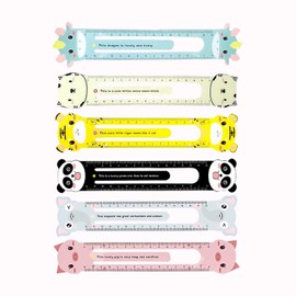 Pack of 6 Rulers 15 cm Children's Flexible/Animals Cartoon Ruler Children Primary School Shatterproof Flexible Plastic Ruler for Office, School, Study at Home
