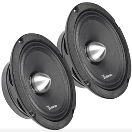 Timpano 1000 Watts Midrange Speakers for Car Audio Systems TPT-MR6-4 BULLET 4 Ohm Shallow PRO Audio Mid Range Loudspeaker (Bundle 2 Speakers)