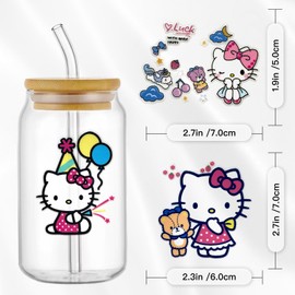 Cartoon Baseball Sports Ball UV DTF Cup Wrap Transfer Stickers for 16oz Glass Cups, Rub on Transfers for Crafts Cup Decal Stickers-6Sheets (A)
