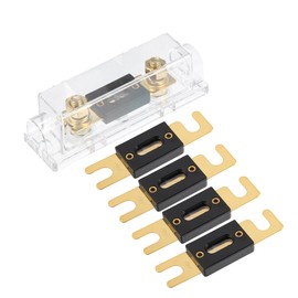 X AUTOHAUX 1 Set Car 1/0 2 4 AWG Wire Input and Output ANL Fuse Holder with 5pcs 400A ANL Fuses