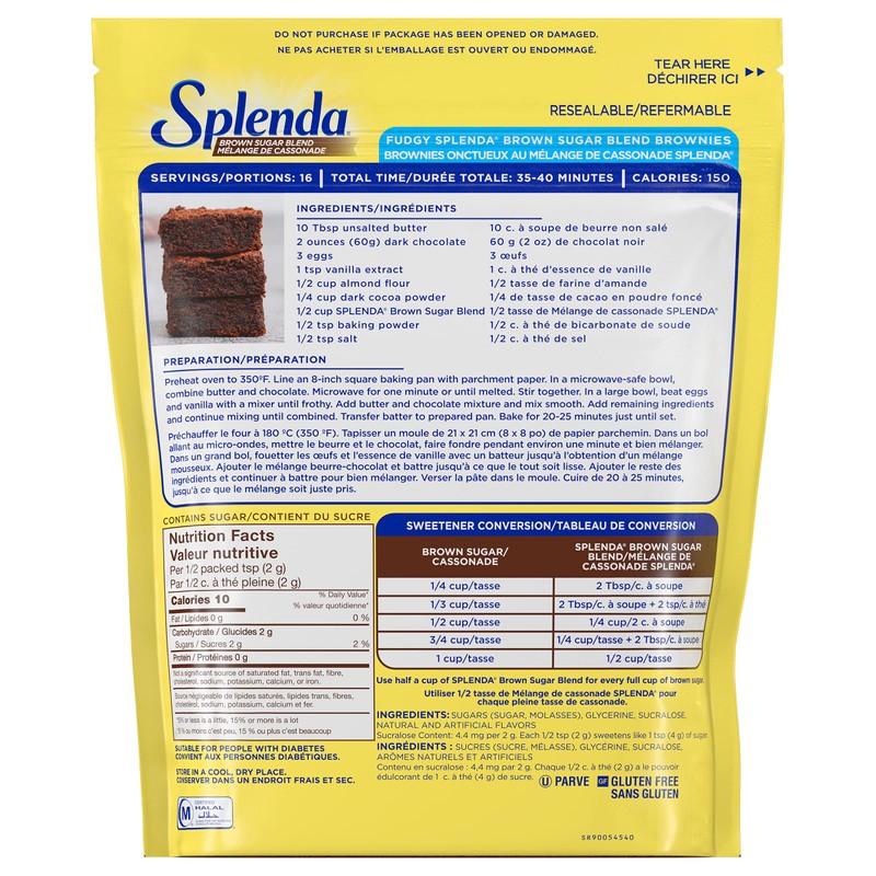 Splenda Brown Sugar Blend Low Calorie Sweetener (454g)