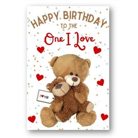 Second Ave One I Love Bear Cute Happy Birthday Card Greetings Card
