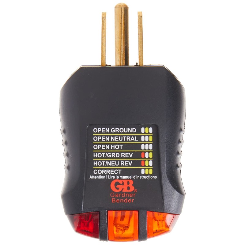 Gardner Bender GRT-3500 Outlet Receptacle Tester & Circuit Analyzer, Indicates