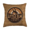 Little Elm Texas TX Retro Style Rodeo Cowboy Throw Pillow