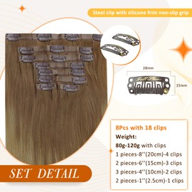 Full Shine Hair Extensions Seamless Clip In Hair Extensions With Pu Weft Off Light Brown To Blonde Super Invisible Extensions 12 Inch for Short Hair Strawberry Blonde Hair Extensions 80 Grams 8pcs