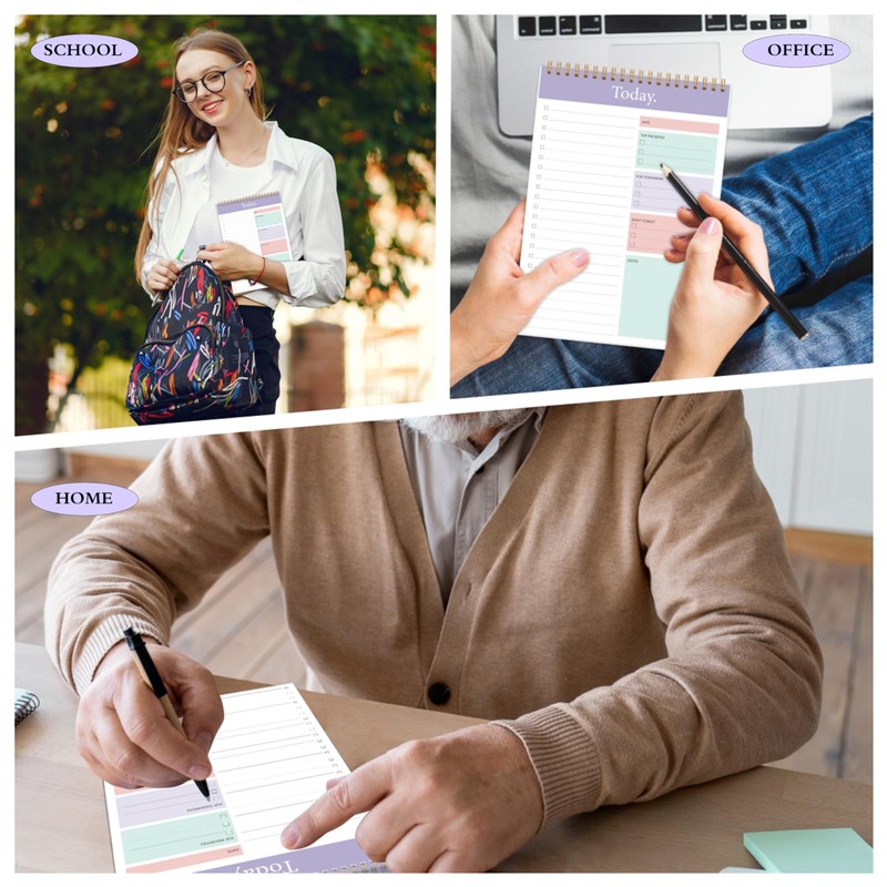 KMQOY To Do List Notepad - 3 Pack Daily Planner