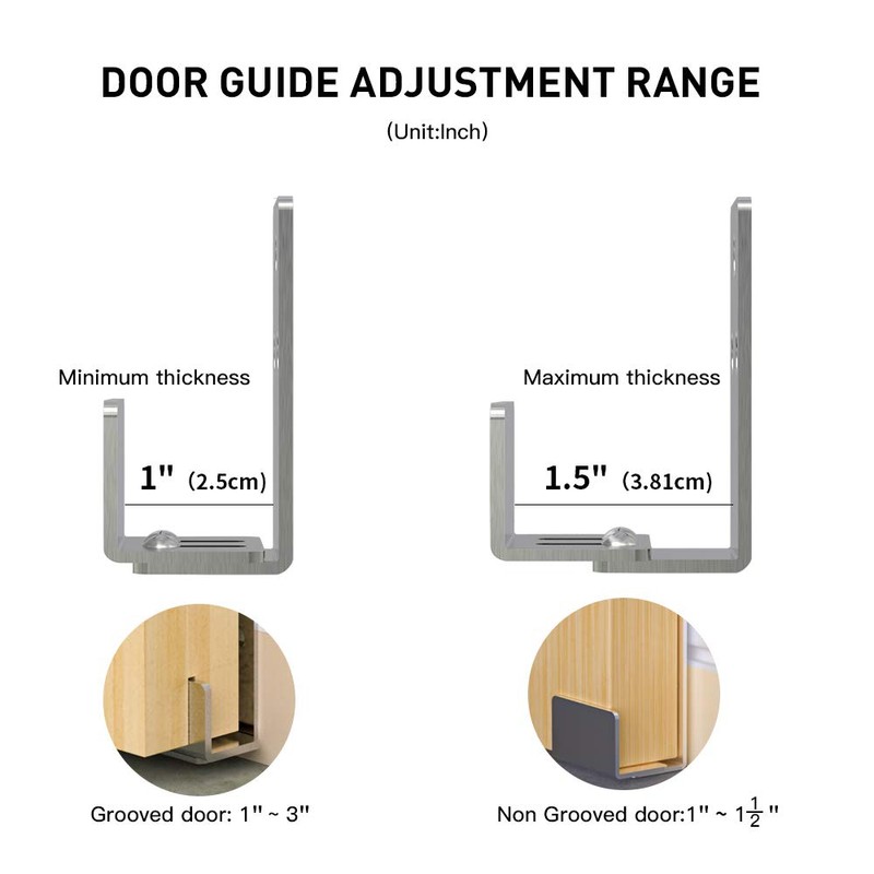 KSWLOR 2PCS Sturdy Stainless Steel Sliding Barn Door Floor Guide