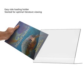 Marketing Holders Large Sign Holder Poster Display 14” x 11” Horizontal Table Tent Clear Acrylic Advertisement Notice Announcement Holder Pricing Menus Document Flyer Media Ad Promotional Signage