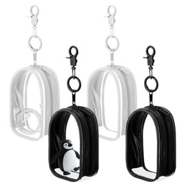 4PCS Clear Figure Display Bags with Keychain – MaehSab Portable Mini Doll Blind Box Organizer, PVC Zipper Pouch Case for Sonny Angel Baby and Collectibles