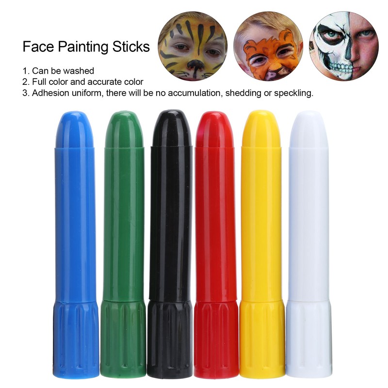 6pcs / box Face Painting Twistable Crayons Washable Face Painting