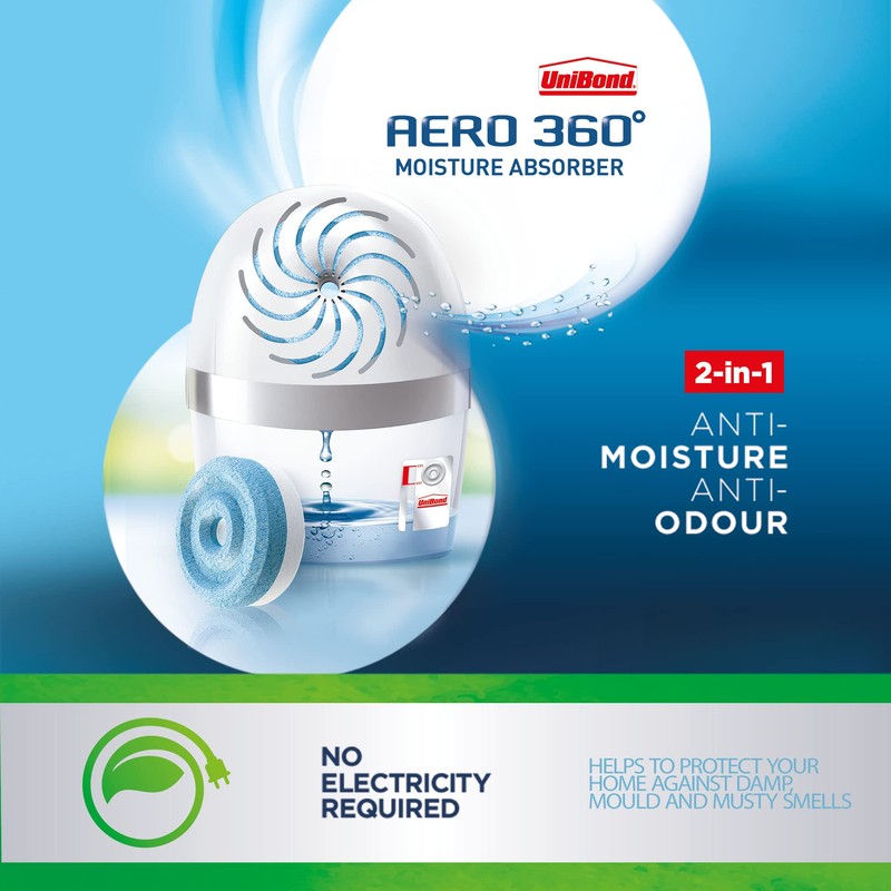 UNIBOND AERO 360º Moisture Absorber, Ultra-Absorbent Dehumidifier, Helps to Prevent