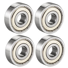sourcing map Set of 4 Deep Groove Ball Bearings 629Z Double Shield 9 mm x 26 mm x 8 mm Ball Bearings Chrome Steel