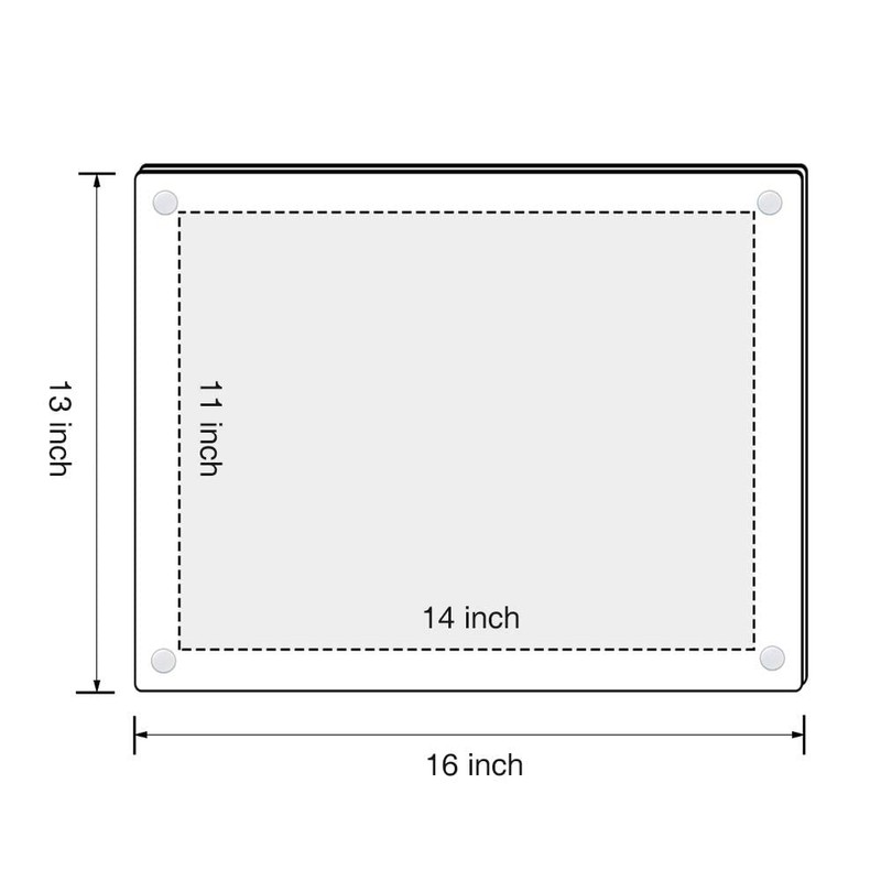NIUBEE 11x14 Clear Acrylic Wall Mount Floating Frameless Picture Frame