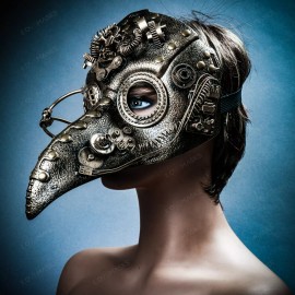 ILOVEMASKS Gold Steampunk Mysterious Plague Doctor Costume Cosplay Party Masquerade Mask
