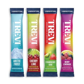 TREVI  Electrolitos sin azúcar - Paquetes de polvo hidratante para bebida - 28 unidades - Paquete variado de favoritos - Cereza y lima, fresa y kiwi, 