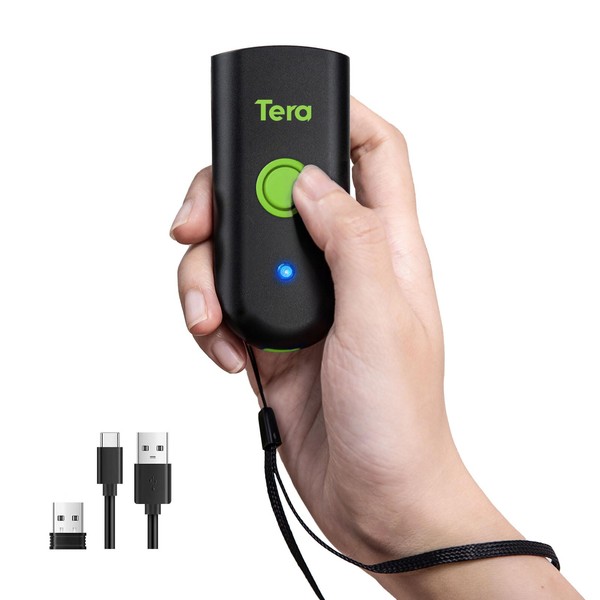 Tera Mini 1D Barcode Scanner: Pocket Waterproof Wireless Laser Scanner,