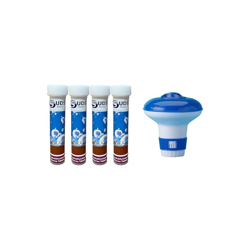 SUDS-ONLINE Floating Dispenser + 40 Ultimate Chlorine Tablets 20g Hot