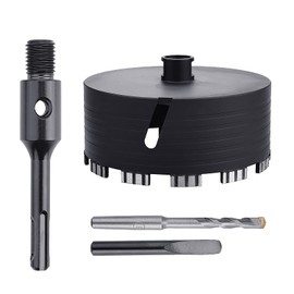 162mm (6-3/8 inch) Dry Diamond Core Drill Bit with SDS Plus Adapter, Concrete Core Drill Bit for Dry/Wet Drilling Granite Marble Masonry Concrete Brick Stone and Block (162mm (6-3/8 inch))