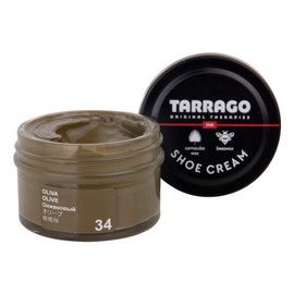 Tarrago Shoe Cream Professional Shoe Polish for Leather Boots, Shoes, Purse, Furniture Eco Friendly Leather Conditioner 1.7oz - Olive Green #34