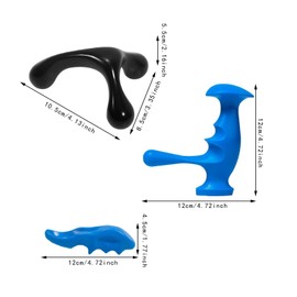 Milageto 3X Point Body Massagers Thumb Protector Tool for Muscle Tension Hand Held 3 Legged Massage Knobs for Hands Legs Waist, Set B