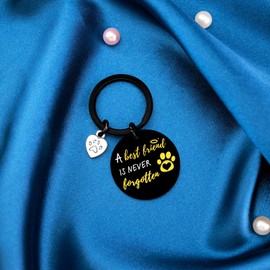 ICHRATI Dog Memorial Gifts for Loss of Dog Sympathy Gift for Pet Lovers Dog Bereavement Gift for Women Men Memorial Dogs Paw Presents A Best Friend Is Never Forgotten Dog Remembrance Keychain