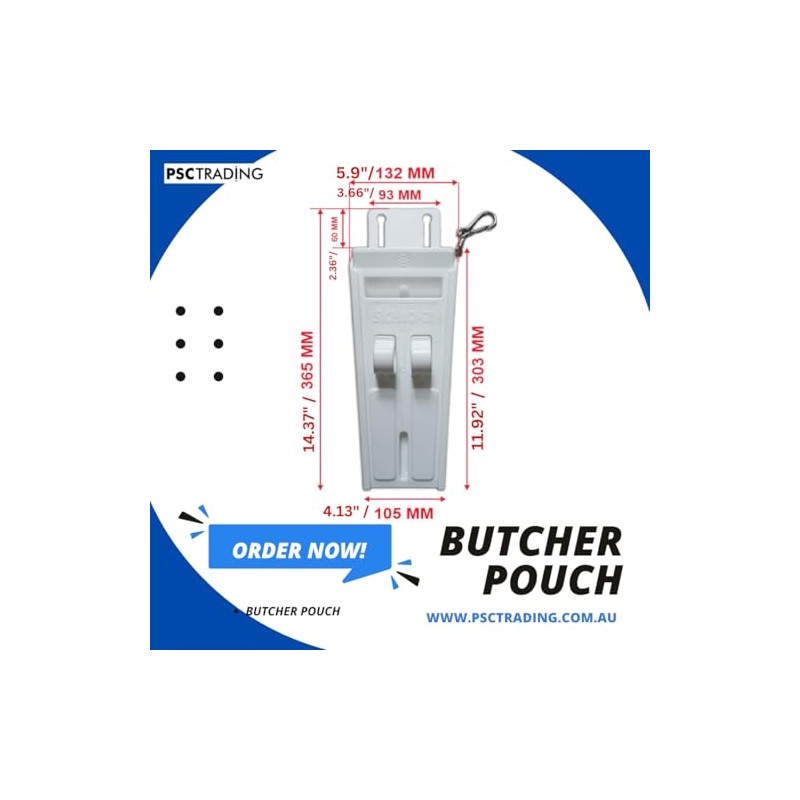 Butcher Knife Scabbard With Sharpening Steel Holder And Meat Hook