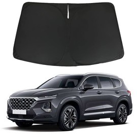 D-Lumina Windshield Sunshade Compatible with 2019 2020 2021 2022 2023 2024 Hyundai Santa (Fe, SE, SEL, SEL Plus, Limited, Ultimate) - Foldable Front Window Sun Shade Shield Protector