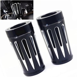 Motorcycle Fork Boots Slider Cover Black Aluminum CNC Fork Suspension Sleeve for Harley Touring Road Glide1986-2023 FLST