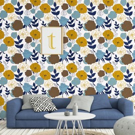 WENMER Floral Peel and Stick Wallpaper - 17.7" x 394" Peony Rose Contact Paper, Multicolor Flower for Bedroom, Walls, Backdrop, Cabinet, Home Decor