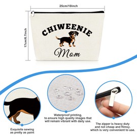 Chiweenie Dog Lover Gift Makeup Bag Chiweenie Mom Gift Dog Owners Gift Dog Lover Gifts Cosmetic Bag Pet Owner Gift for Women Dog Mom Gifts Birthday Christmas Mother's Day Gifts for Her Travel Pouch