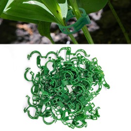 Vordpe Pack of 100 Plant Clips, Secured Plants Plastic Clip, Tomato Clips, Plastic Tomato Clips, Plant Clips, Tomato Clips, Plant Clips (Green)